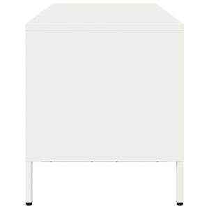 Mobile TV-Credenza TV-Console TV Bianco 101,5x39x43,5 cm in Acciaio Laminato a Freddo 475672
