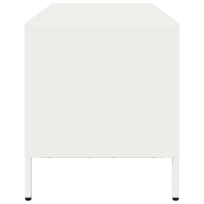 Mobile TV-Credenza TV-Console TV Bianco 101,5x39x43,5 cm in Acciaio Laminato a Freddo 475672