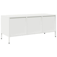 Mobile TV-Credenza TV-Console TV Bianco 101,5x39x43,5 cm in Acciaio Laminato a Freddo 475672
