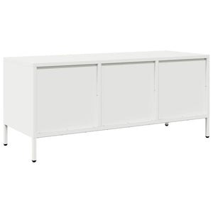 Mobile TV-Credenza TV-Console TV Bianco 101,5x39x43,5 cm in Acciaio Laminato a Freddo 475672