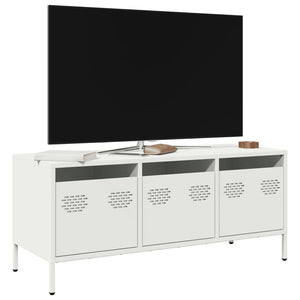 Mobile TV-Credenza TV-Console TV Bianco 101,5x39x43,5 cm in Acciaio Laminato a Freddo 475672