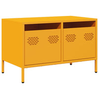 Mobile TV-Credenza TV-Console TV Giallo Senape 68x39x43,5cm Acciaio Laminato a Freddo 955084