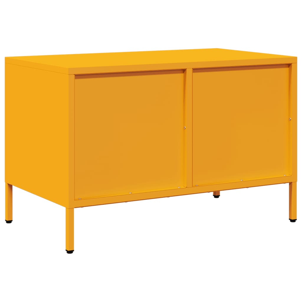 Mobile TV-Credenza TV-Console TV Giallo Senape 68x39x43,5cm Acciaio Laminato a Freddo 955084