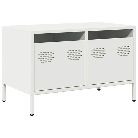 Mobile TV-Credenza TV-Console TV Bianco 68x39x43,5 cm in Acciaio Laminato a Freddo 385841
