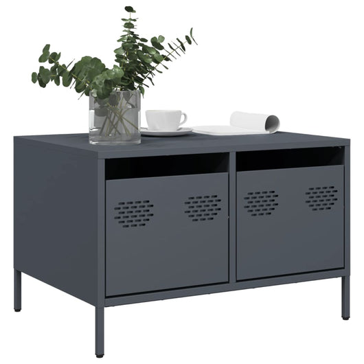 Mobile TV-Credenza TV-Console TV Antracite 68x50x43,5 cm in Acciaio Laminato a Freddo