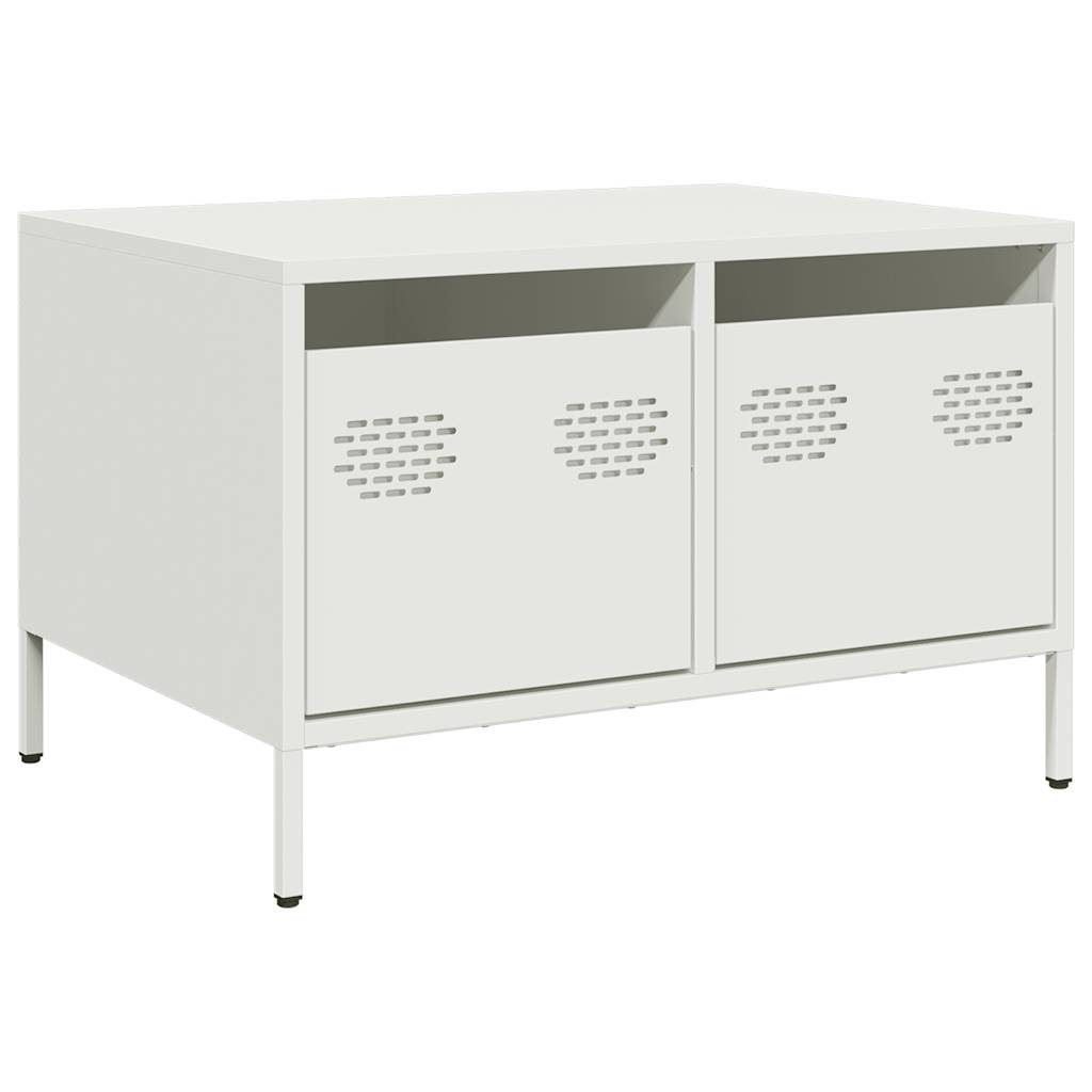 Mobile TV-Credenza TV-Console TV Bianco 68x50x43,5 cm in Acciaio Laminato a Freddo