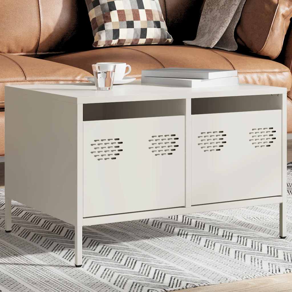Mobile TV-Credenza TV-Console TV Bianco 68x50x43,5 cm in Acciaio Laminato a Freddo