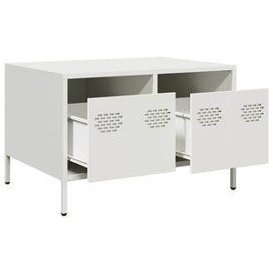 Mobile TV-Credenza TV-Console TV Bianco 68x50x43,5 cm in Acciaio Laminato a Freddo