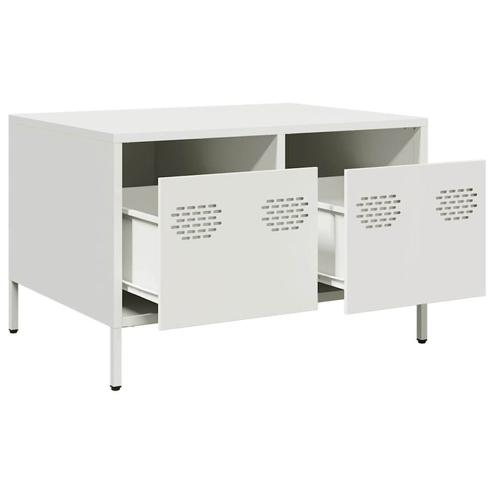 Mobile TV-Credenza TV-Console TV Bianco 68x50x43,5 cm in Acciaio Laminato a Freddo
