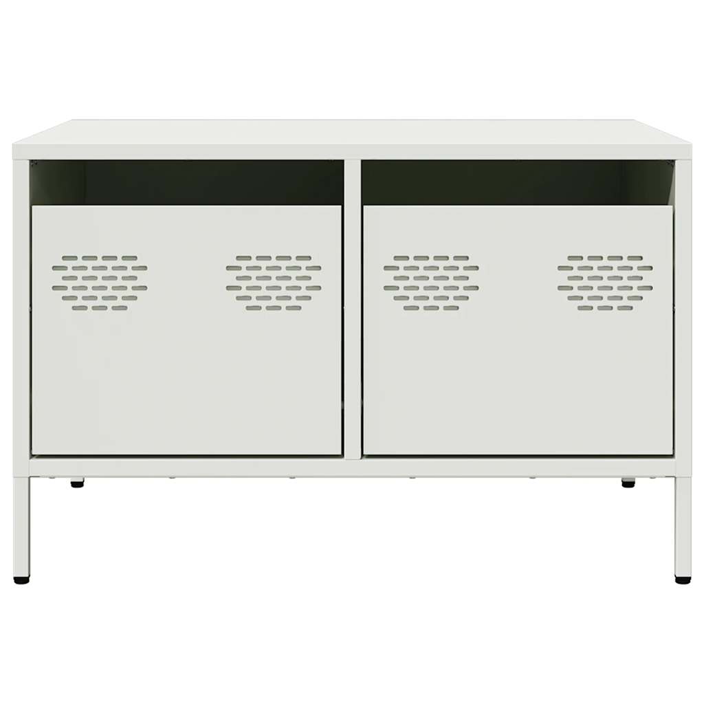 Mobile TV-Credenza TV-Console TV Bianco 68x50x43,5 cm in Acciaio Laminato a Freddo