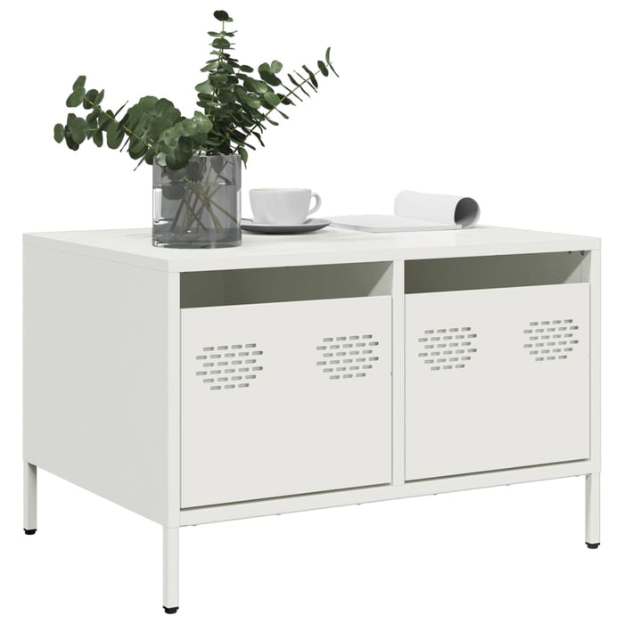 Mobile TV-Credenza TV-Console TV Bianco 68x50x43,5 cm in Acciaio Laminato a Freddo