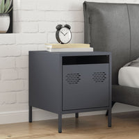 Comodino-Tavolino da notte Antracite 35x39x43,5 cm in Acciaio