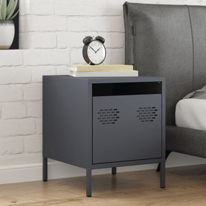 Comodino-Tavolino da notte Antracite 35x39x43,5 cm in Acciaio