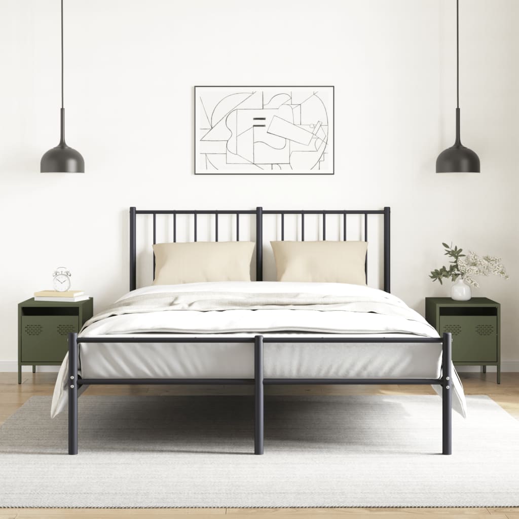 vidaXL Comodini 2 pz Verde Oliva 35x39x43,5 cm in Acciaio