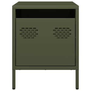 vidaXL Comodini 2 pz Verde Oliva 35x39x43,5 cm in Acciaio