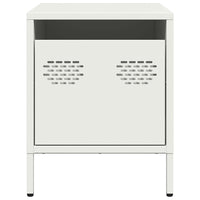 Comodino-Tavolino da notte Bianco 35x39x43,5 cm in Acciaio