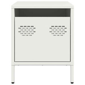 Comodino-Tavolino da notte Bianco 35x39x43,5 cm in Acciaio