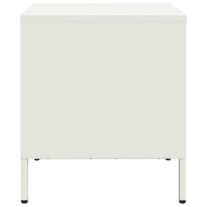 Comodino-Tavolino da notte Bianco 35x39x43,5 cm in Acciaio