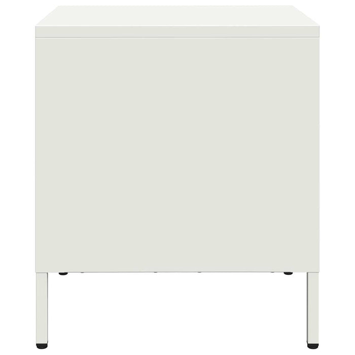 Comodino-Tavolino da notte Bianco 35x39x43,5 cm in Acciaio