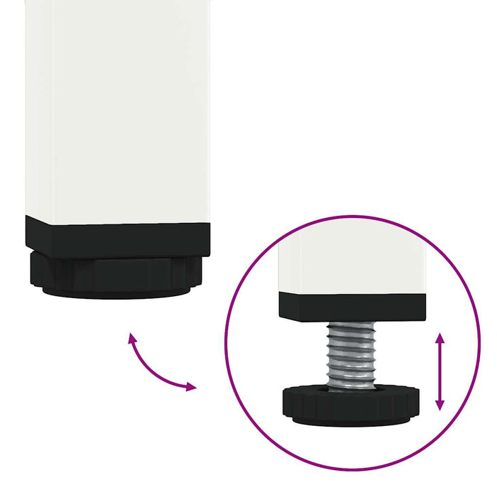 Comodino-Tavolino da notte Bianco 35x39x43,5 cm in Acciaio