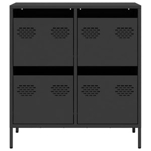 Credenza-Buffet-Armadio da cucina Nera 68x39x73,5 cm in Acciaio Laminato a Freddo 399883