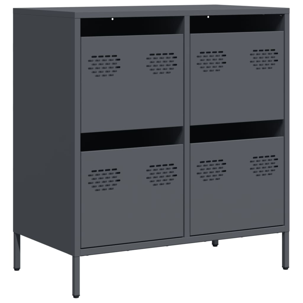 Credenza-Buffet-Armadio da cucina Antracite 68x39x73,5 cm in Acciaio Laminato a Freddo 747679