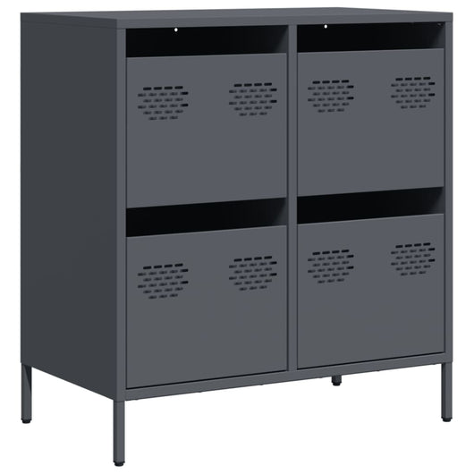 Credenza-Buffet-Armadio da cucina Antracite 68x39x73,5 cm in Acciaio Laminato a Freddo 747679