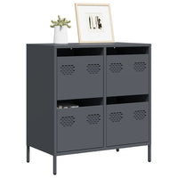 Credenza-Buffet-Armadio da cucina Antracite 68x39x73,5 cm in Acciaio Laminato a Freddo 747679