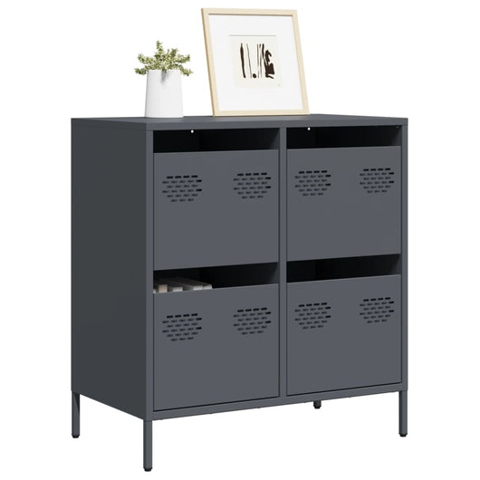 Credenza-Buffet-Armadio da cucina Antracite 68x39x73,5 cm in Acciaio Laminato a Freddo 747679