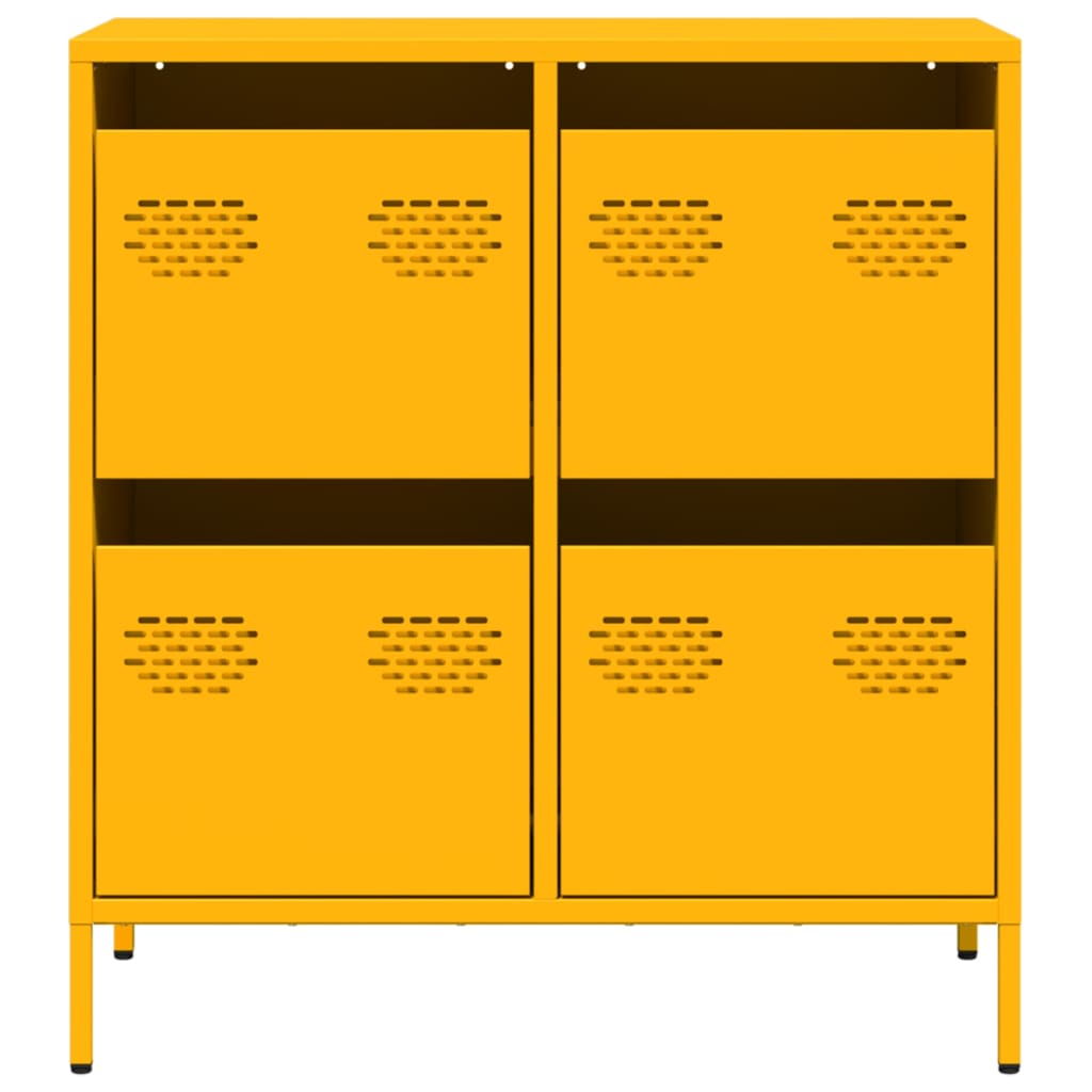 vidaXL Credenza Giallo Senape 68x39x73,5 cm Acciaio Laminato a Freddo