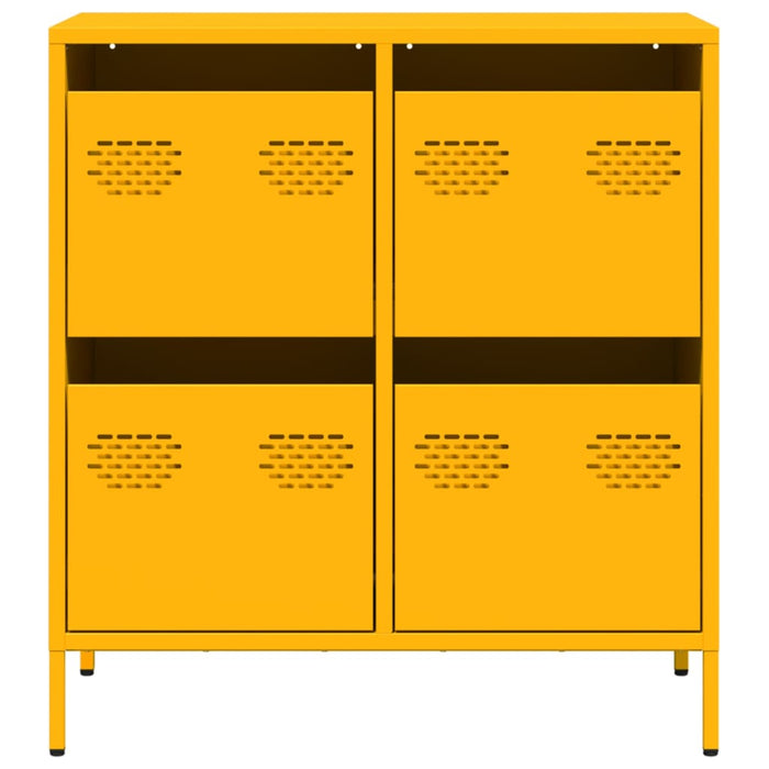 vidaXL Credenza Giallo Senape 68x39x73,5 cm Acciaio Laminato a Freddo