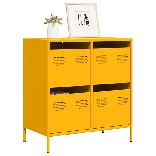 vidaXL Credenza Giallo Senape 68x39x73,5 cm Acciaio Laminato a Freddo