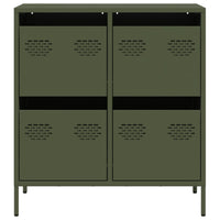Credenza-Buffet-Armadio da cucina Verde Oliva 68x39x73,5 cm in Acciaio Laminato a Freddo 370792