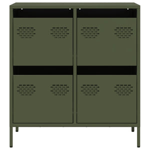 Credenza-Buffet-Armadio da cucina Verde Oliva 68x39x73,5 cm in Acciaio Laminato a Freddo 370792
