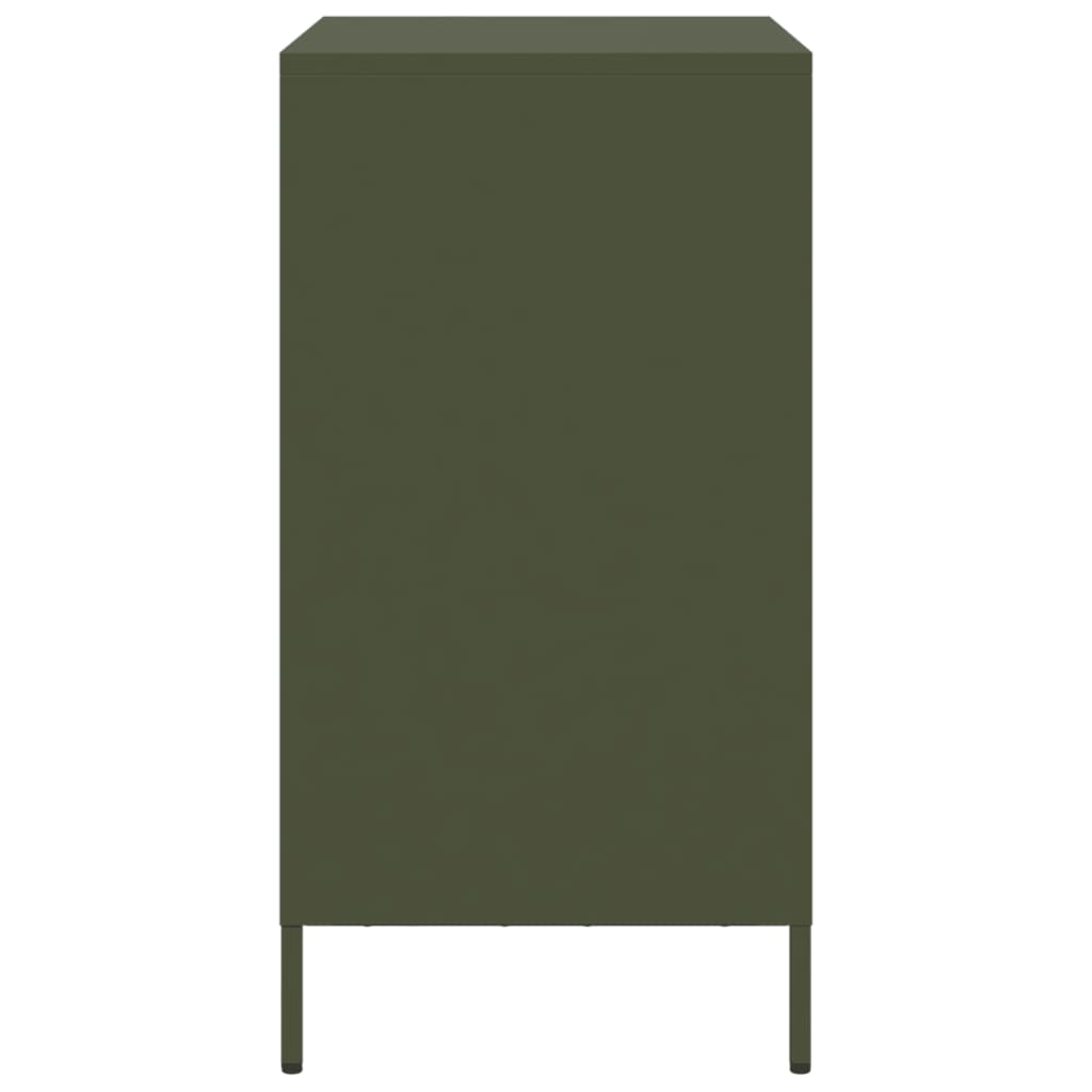 Credenza-Buffet-Armadio da cucina Verde Oliva 68x39x73,5 cm in Acciaio Laminato a Freddo 370792