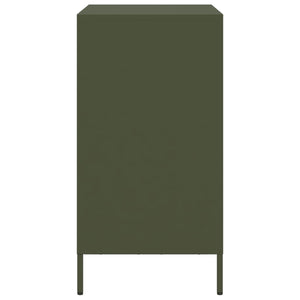 Credenza-Buffet-Armadio da cucina Verde Oliva 68x39x73,5 cm in Acciaio Laminato a Freddo 370792