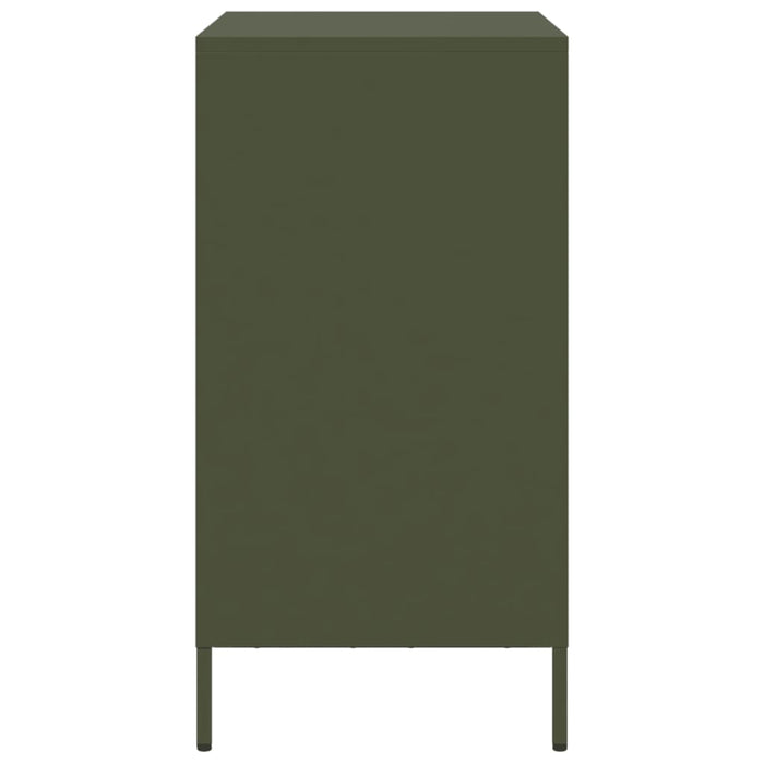 Credenza-Buffet-Armadio da cucina Verde Oliva 68x39x73,5 cm in Acciaio Laminato a Freddo 370792
