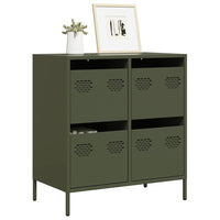 Credenza-Buffet-Armadio da cucina Verde Oliva 68x39x73,5 cm in Acciaio Laminato a Freddo 370792