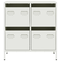 Credenza Bianca 68x39x73,5 cm in Acciaio Laminato a Freddo