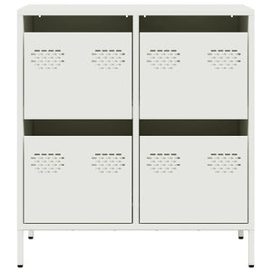 Credenza Bianca 68x39x73,5 cm in Acciaio Laminato a Freddo