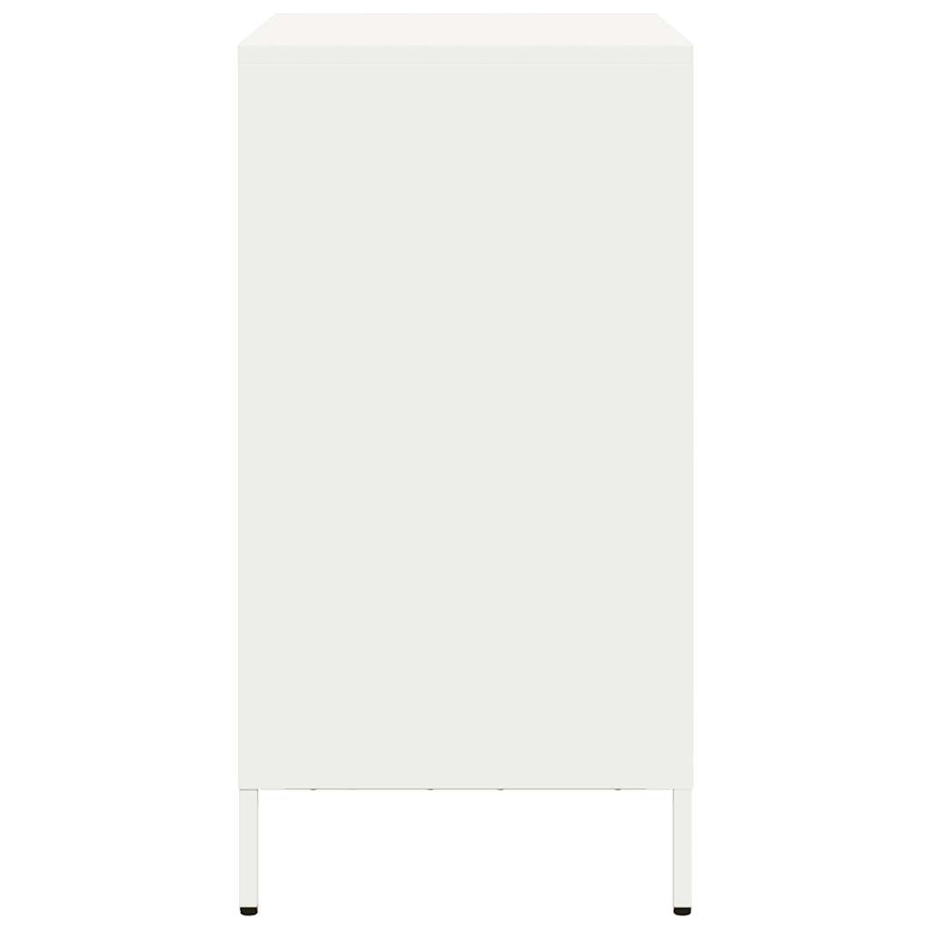 Credenza-Buffet-Armadio da cucina Bianca 68x39x73,5 cm in Acciaio Laminato a Freddo 299354