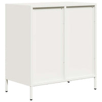 Credenza Bianca 68x39x73,5 cm in Acciaio Laminato a Freddo