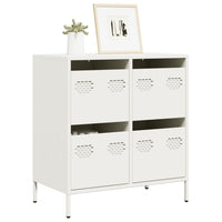 Credenza-Buffet-Armadio da cucina Bianca 68x39x73,5 cm in Acciaio Laminato a Freddo 299354