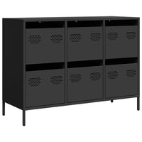 Credenza Nera 101,5x39x73,5 cm in Acciaio Laminato a Freddo 851262