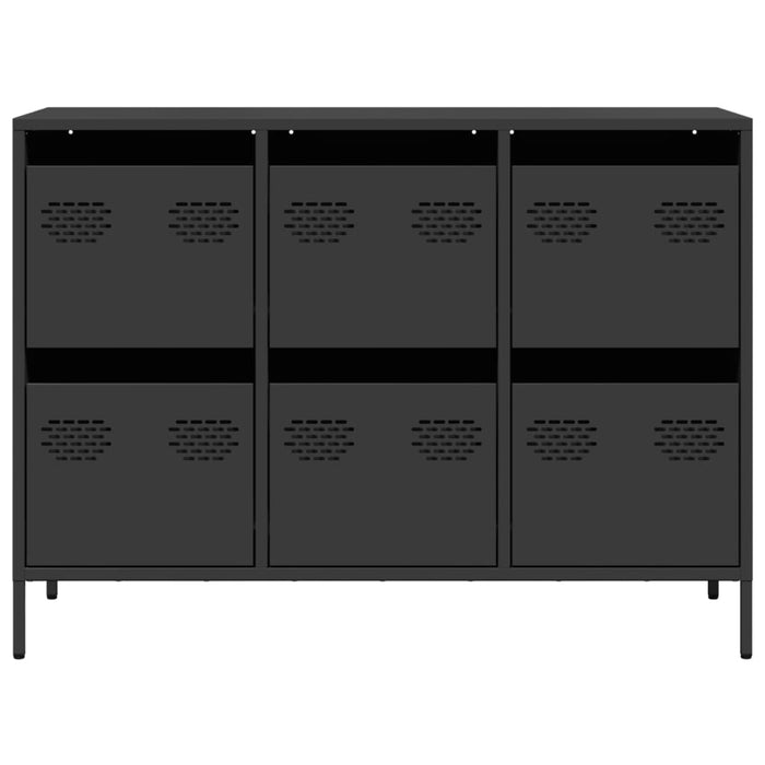 Credenza Nera 101,5x39x73,5 cm in Acciaio Laminato a Freddo 851262