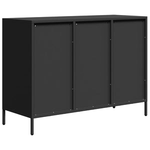 Credenza Nera 101,5x39x73,5 cm in Acciaio Laminato a Freddo 851262