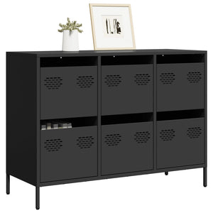 Credenza Nera 101,5x39x73,5 cm in Acciaio Laminato a Freddo 851262