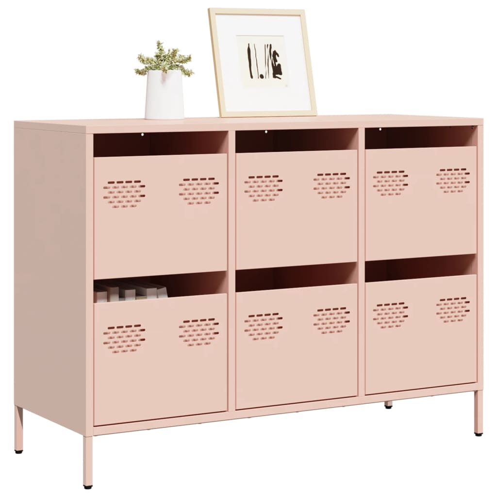 Credenza-Buffet-Armadio da cucina Rosa 101,5x39x73,5 cm in Acciaio Laminato a Freddo 516716