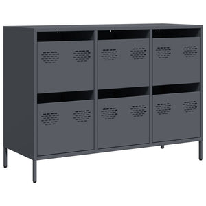 vidaXL Credenza Antracite 101,5x39x73,5cm in Acciaio Laminato a Freddo