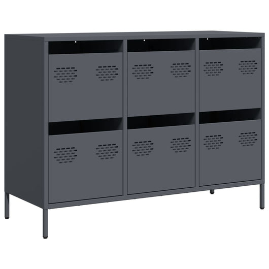 vidaXL Credenza Antracite 101,5x39x73,5cm in Acciaio Laminato a Freddo